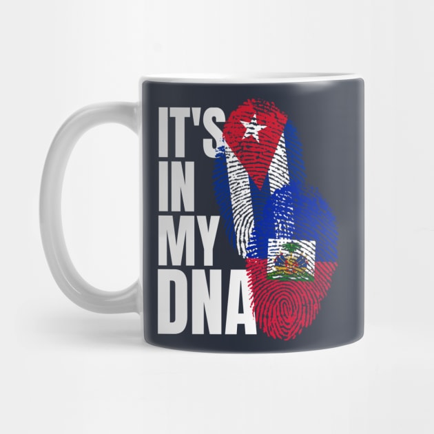 Haitian And Cuban Mix DNA Flag Heritage Gift by Just Rep It!!